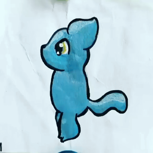 Blue cat walking